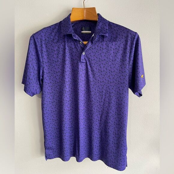Jack Nicklaus Performance Golf Polo Shirt geometric paisley purple men’s L - Picture 1 of 7